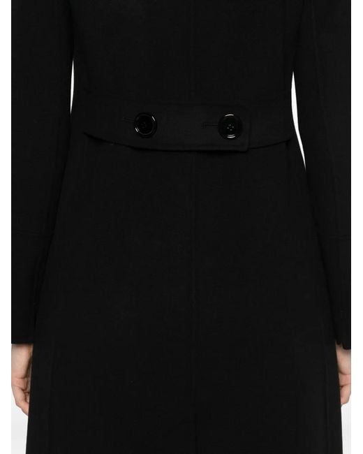 Max Mara Black Custodi Double-Breasted Coat