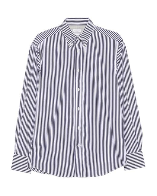 Chemise Rayée À Manches Longues Brunello Cucinelli pour homme en coloris Purple