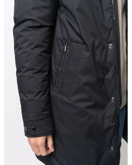 Moorer Blue Hooded Down Jacket for men