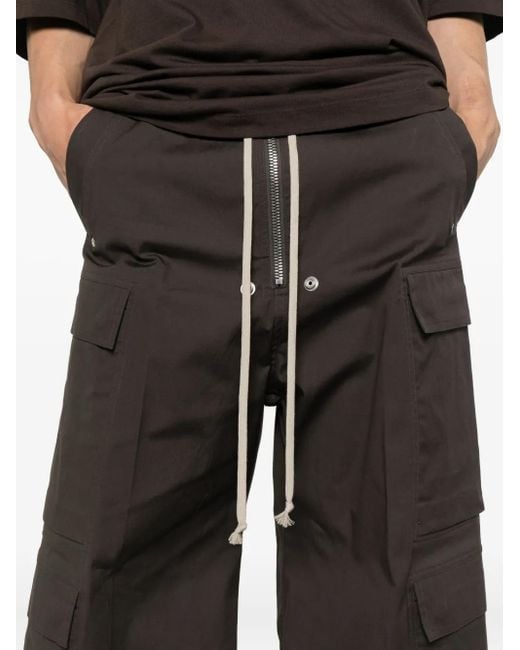 Rick Owens Brown Drawstring Cargo Trousers for men