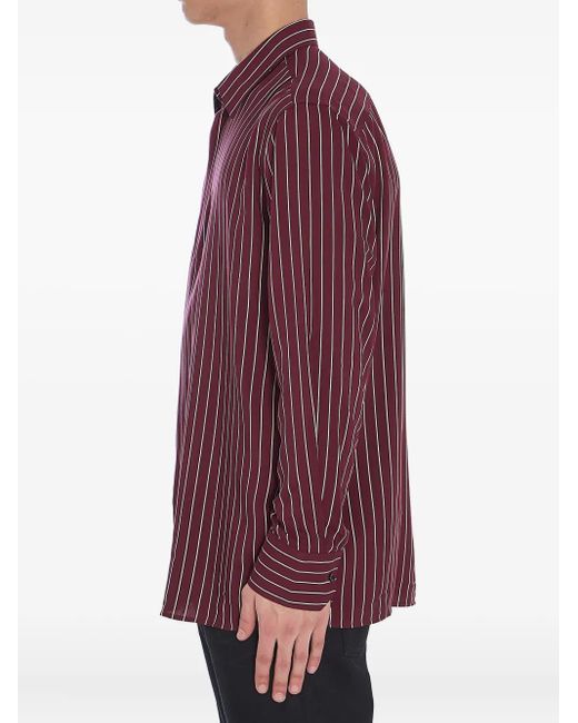 Saint Laurent Purple Striped Shirt for men