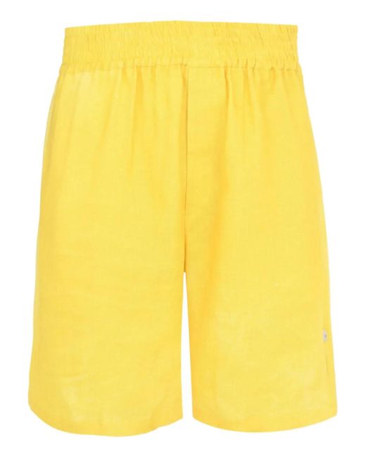 Roberto Cavalli Yellow Elastic-Waistband Shorts for men