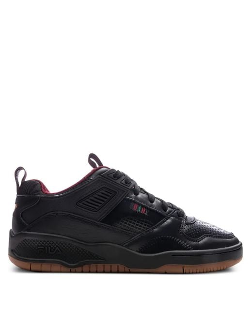 Fila Black Corda Lux Perforated-Panel Sneakers