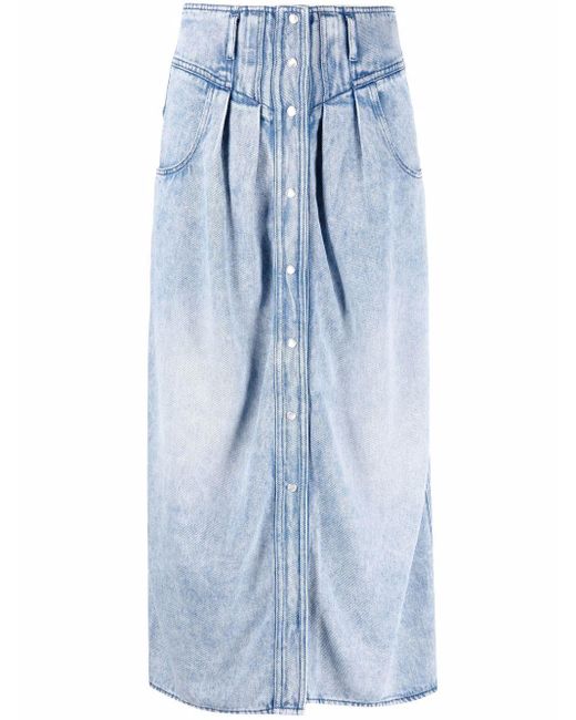 Jupe mi-longue Tigrane en jean Étoile Isabel Marant en coloris Bleu | Lyst