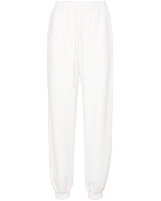 Pantaloni sportivi con vita a coste di Prada in White