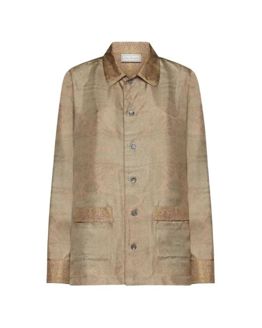Pierre Louis Mascia Natural Chemise Aloe À Motif Cachemire for men