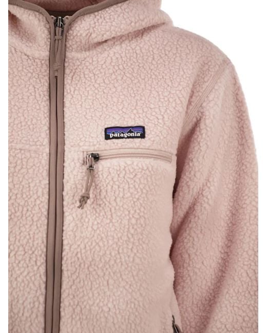 Patagonia Pink Teddy Fleece Hooded Jacket