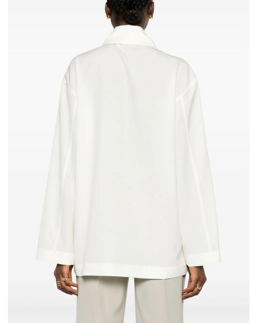 The Row Rigel Wollen Blouse in het White