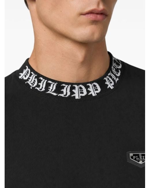 Philipp Plein Black T-Shirt Round-Neck Ss for men
