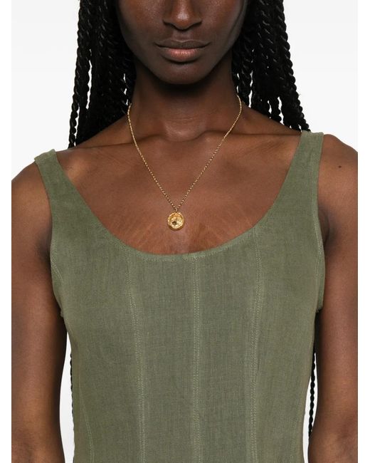 Marella Green Linen Panelled Dress