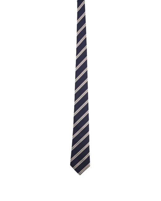 Giorgio Armani White Striped Tie for men