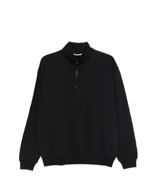 Auralee Black Half-Zip Sweater for men