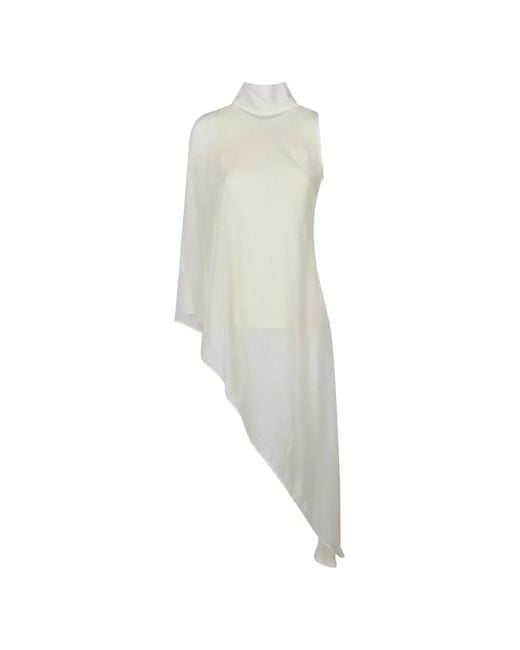 La Collection White Milou Asymmetric-Hem Blouse