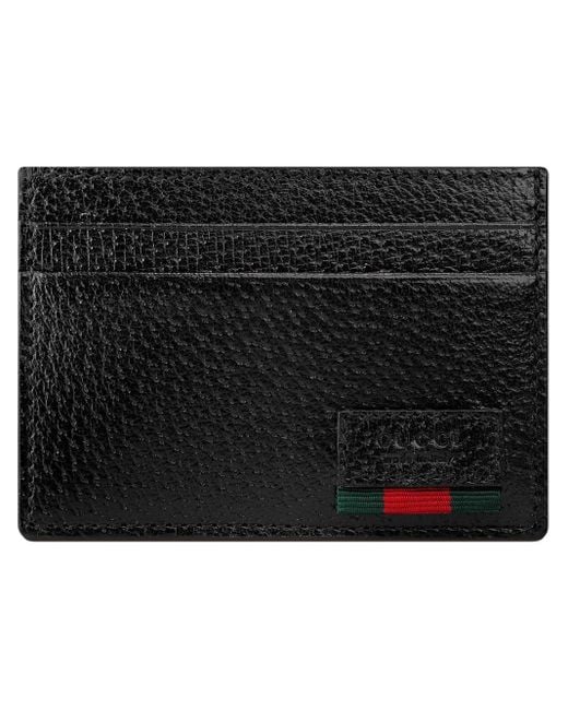 Gucci Black Leather Money Clip With Web for men