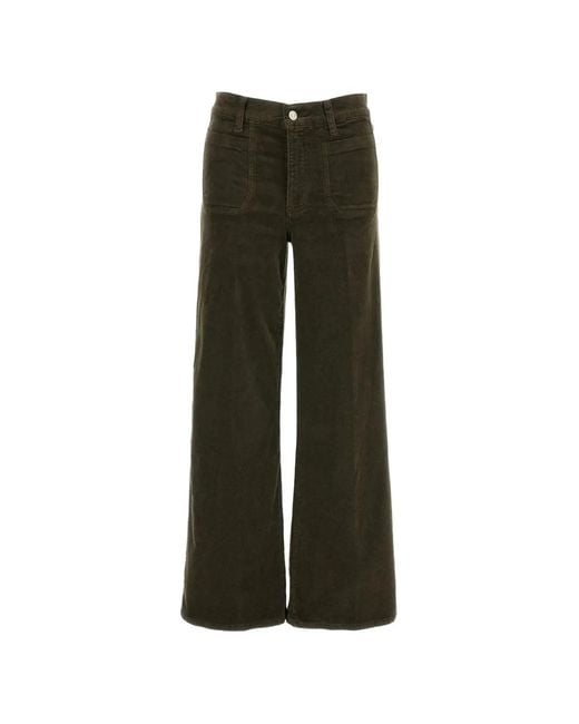 FRAME Green Le Slim Palazzo Modernist Corduroy Palazzo Pants