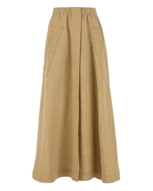 Co. Natural Pleated A-Line Skirt