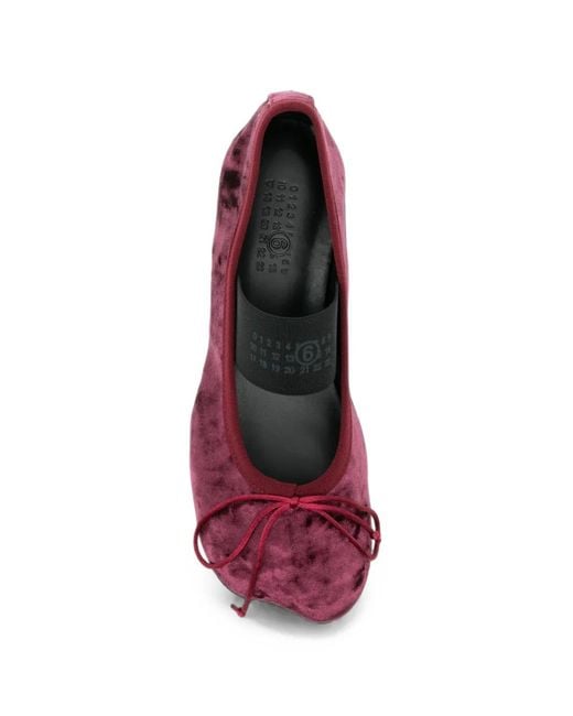 MM6 by Maison Margiela Purple Elasticated-Strap Ballet Flats
