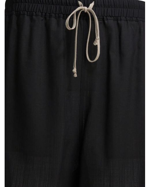 Rick Owens Black Drawstring Shorts for men