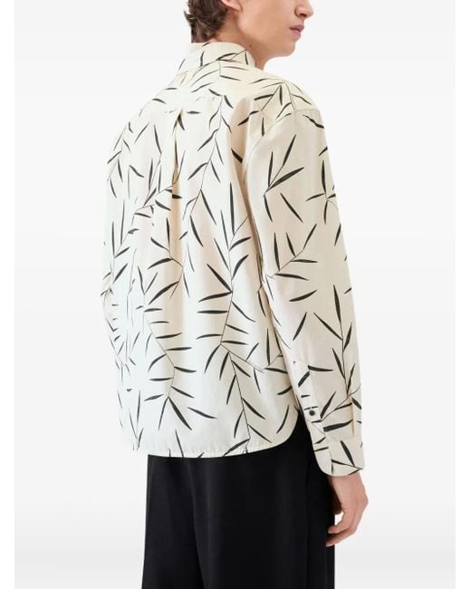 Jacquemus White Le Simon Ml Leaf-Print Button-Up Shirt for men
