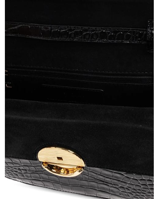 Furla Sfera クロコエンボス ショルダーバッグ S Black