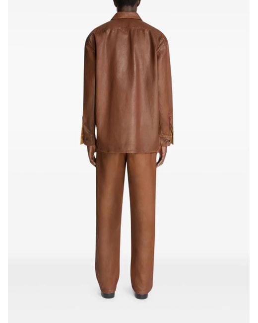 Chemise À Fermeture Zippée Dries Van Noten pour homme en coloris Brown