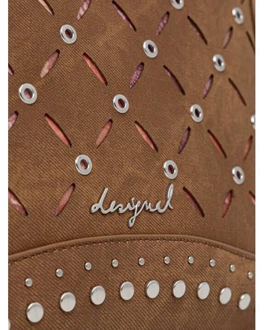 Desigual Brown Eyelet-Embellishment Backpack