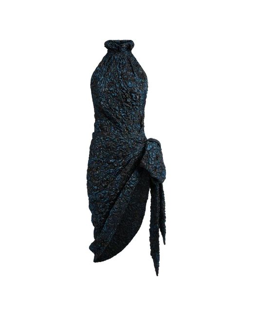 Balmain Blue Draped Dress