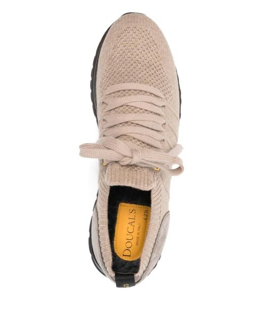 Doucal's Suède Low-Top Sneakers Met Vlakken in het Natural voor heren