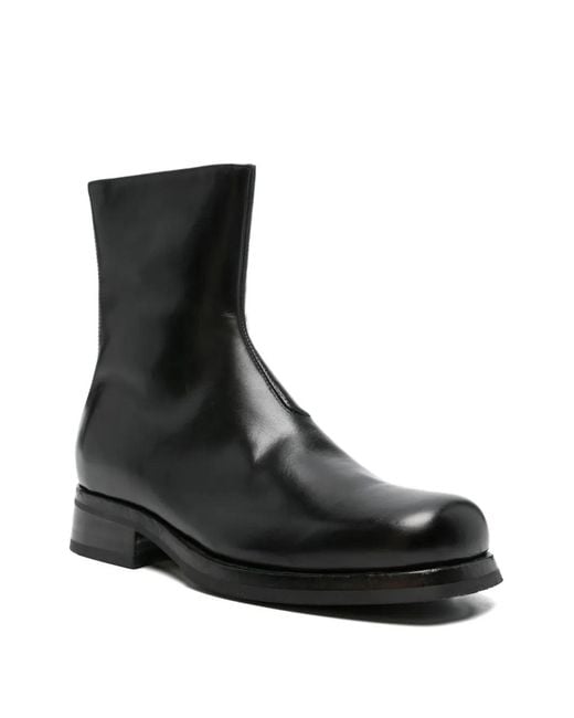Eraldo Black Side-Zip Leather Boots for men