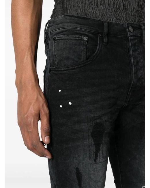 Purple Brand Halbhohe Skinny-Jeans in Black für Herren