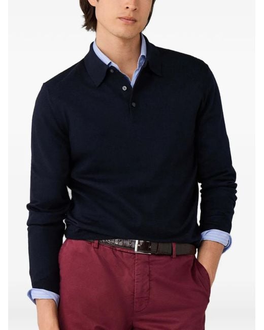 Hackett Langärmeliger Pullover in Blue für Herren