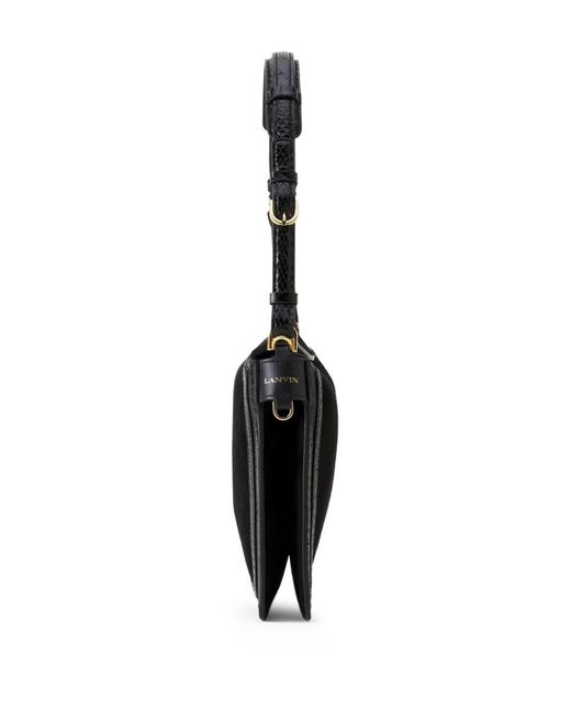 Lanvin Black Suede Trim Shoulder Bag