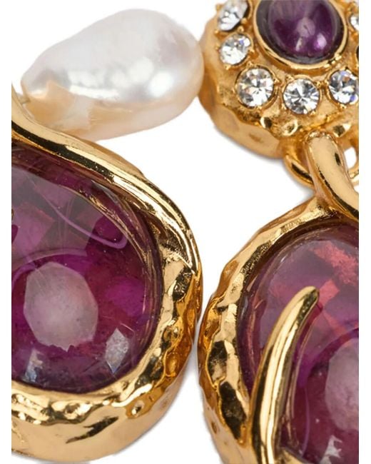 Collar con apliques de gema Roberto Cavalli de color Metallic