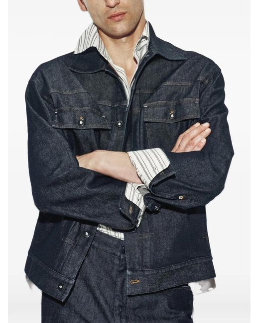 Paolo Pecora Denim Jack in het Blue voor heren