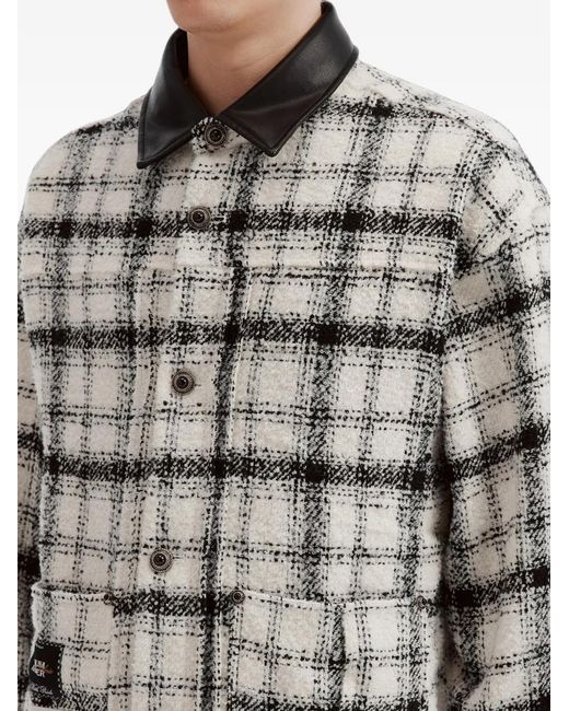 Musium Div. Gray Check-Pattern Jacket for men