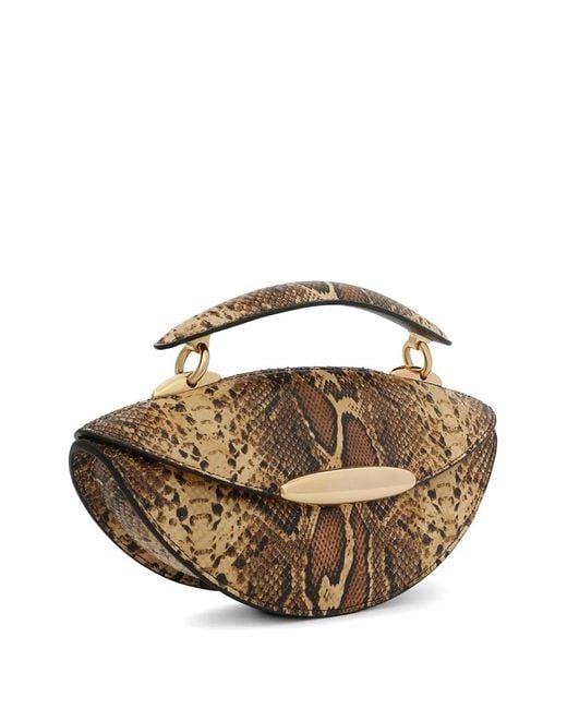Zimmermann White Snakeskin Top Handle Bag