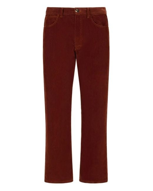 Marni Red Cotton Straight-Leg Trousers for men