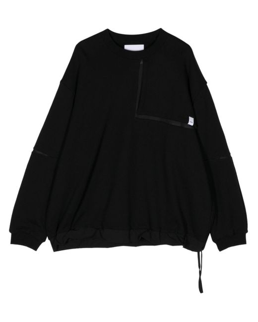 Yoshio Kubo Black Motion Mesh-panelled Sweatshirt for men