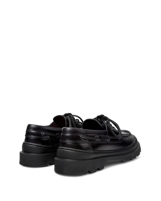Camper Black Loafer Mit Schnürdetail