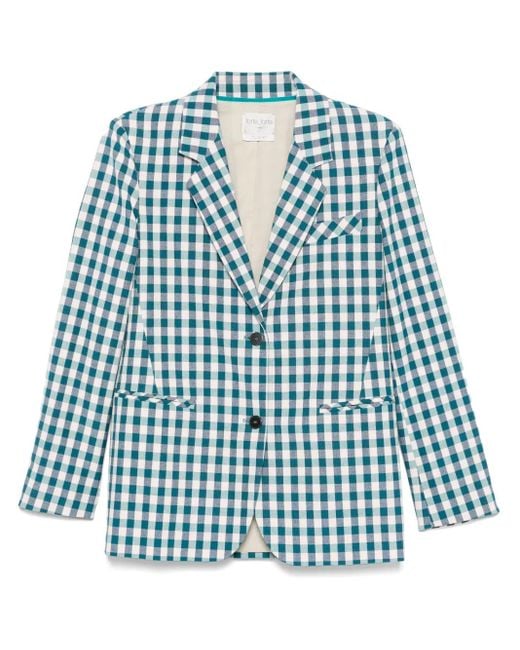 Forte_forte Blue Gingham-Check Blazer