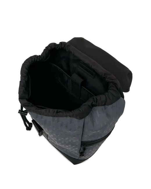 Karl Lagerfeld Black Monogram Weatherproof Backpack for men