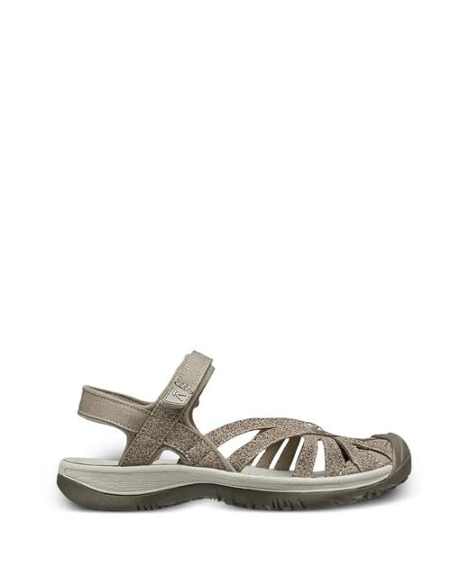 Keen White Cut-Out Touch-Strap Sandals
