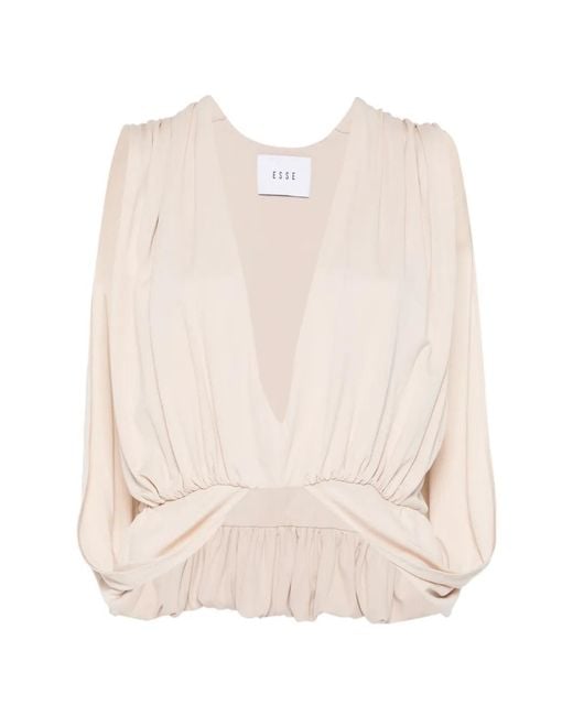 Esse Studios Natural Solina V-Neck Cape Top