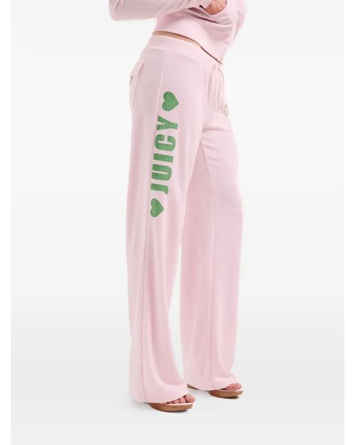Juicy Couture Pink Angel Logo-Print Trousers