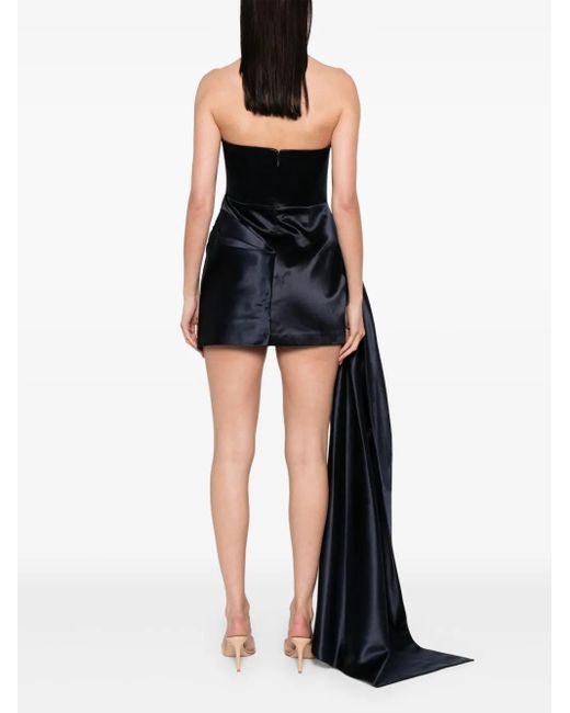 Alex Perry Black Asymmetric Corset Mini Dress