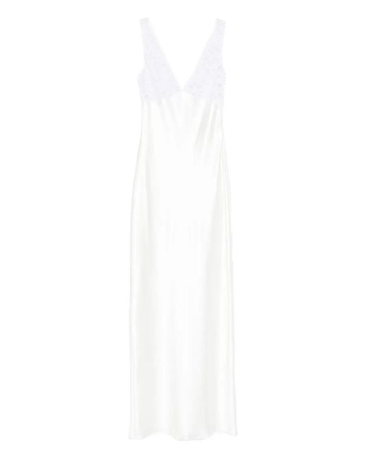 Atu Body Couture White Lace V-Neck Maxi Dress