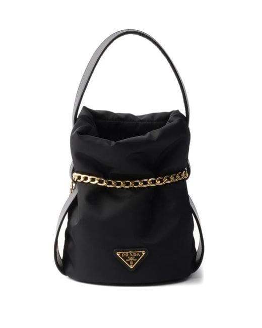 Borsa A Secchiello Petit Sac Noir Mini di Prada in Black