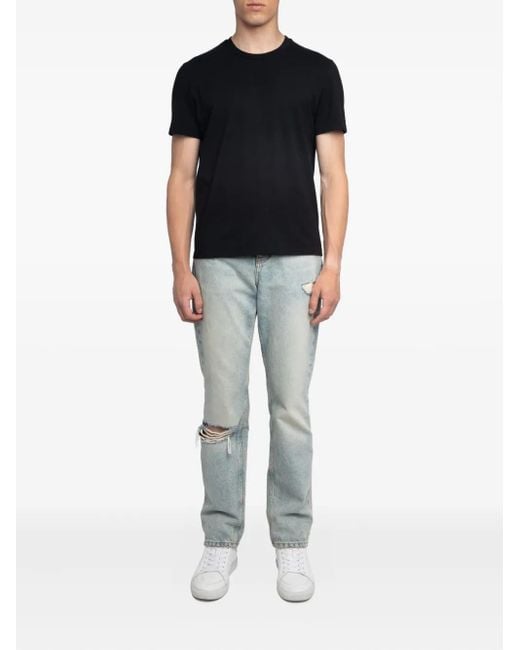 Zadig & Voltaire Black Logo-Print Short-Sleeved T-Shirt for men