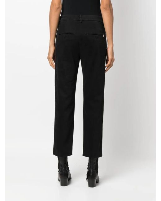 Dondup Black Nima Logo-Plaque Trousers