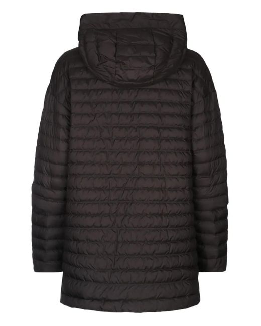 Add Black Hooded Quilted Coat